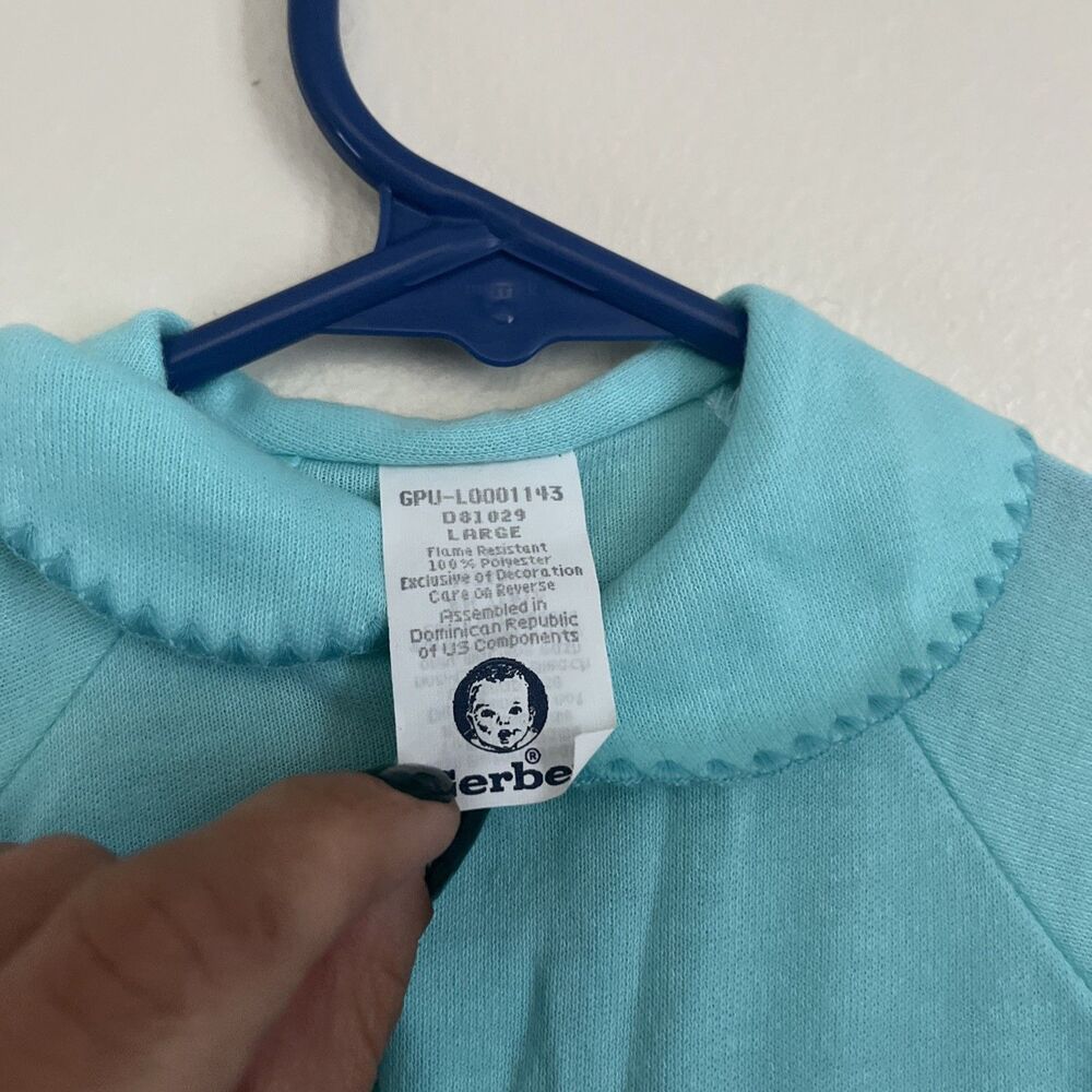 GERBER Vintage NWT Sleep N Play Flame Resistant Embroidered Clown Bodysuit- Lrg - Picture 5 of 9